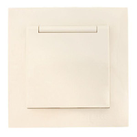 Розетка 1-м СП Валенсия 16А с заземл. с крышкой защ. шторки крем. PROxima  EWV10-124-20