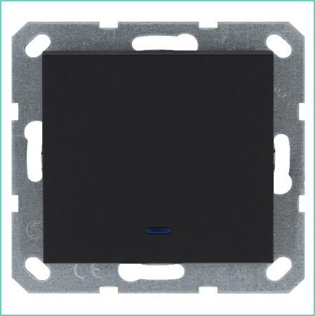 Выключатель 1-кл. 10А IP20 с подсветкой механизм черн. матовый soft touch  G3011NPB