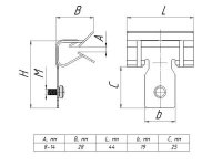 Зажим балочный 8-14мм с винтом М6х9 PROxima  ZB8-14-V6x9