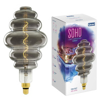 Лампа светодиодная филаментная LED-SF40-5W/SOHO/E27/CW CHROME/SMOKE GLS77CR SOHO спиральный филамент хром./дым. колба  UL-00005920