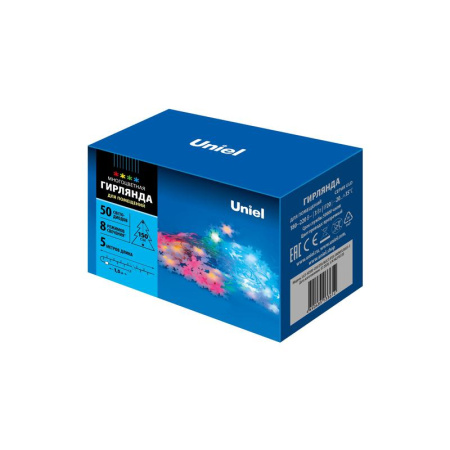Гирлянда LED "Снежинки-3" ULD-S0500-050/DTA MULTI IP20 SNOWFLAKES-3 5м 50 диодов разноцвет. свет провод прозр.  UL-00007195