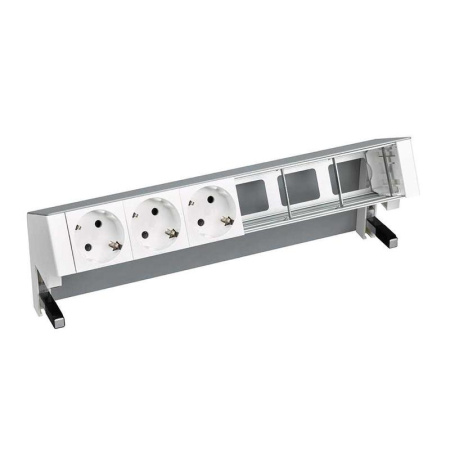 Блок розеточный настольный 3х2P+E 3 пустых мод. алюм.  400 42603000-133