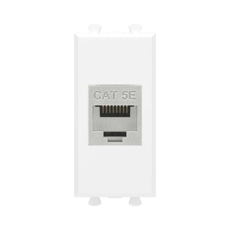 Розетка компьютерная 1мод. Avanti "Белое облако" RJ45 кат.5E без шторок экранир. модульная механизм  4400761