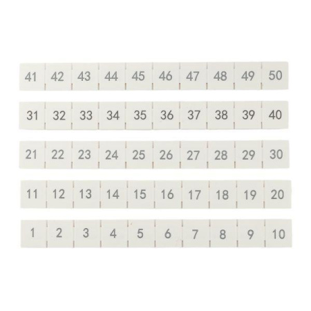 Маркировка для клемм 10/16/35/90 UT 1-50 (уп.100шт)  scr-ut-mrk-10-90-1-50