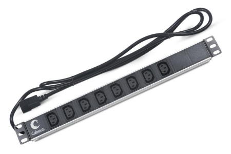 Блок розеток 8-м PDU-8I-2IEC 10А IEC 320 C13 для 19дюйм шкафов горизонт. без выкл. шнур 2м вилка IEC 320 C14 алюм.  7291c