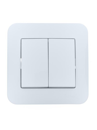 Выключатель 2-кл. 1п СП ASTI 10А IP20 в сборе бел.  7081-0202-101