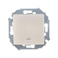 Механизм кнопки клавишной 1-м с подсвет. 16А 250В 15 винтовой зажим шампань 1591160-034