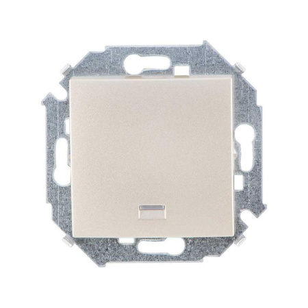 Механизм кнопки клавишной 1-м с подсвет. 16А 250В 15 винтовой зажим шампань 1591160-034