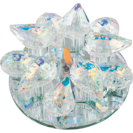 Светильник декоративный встраиваемый DLS-F129 G4 GLASSY/RAINBOW "Fiore" без лампы G4 основание стекло; зеркальн.; отделка кристалл радужн.  UL-00000355