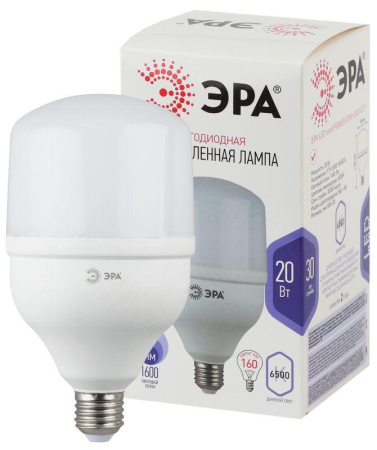 Лампа светодиодная высокомощная STD LED POWER T80-20W-6500-E27 20Вт T80 колокол 6500К холод. бел. E27 1600лм  Б0027011