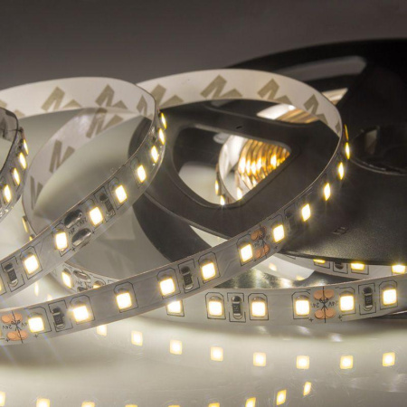Лента светодиодная 24В 8мм IP23 SMD 2835 120LED/м тепл. бел. 3000К (уп.5м)  141-612