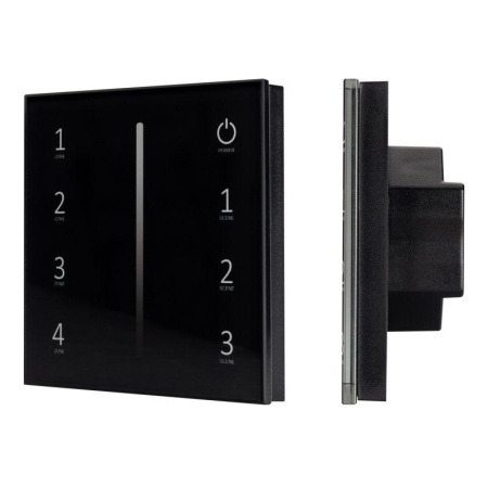 Панель Sens SMART-P17-DIM Black (230В 4 зоны 2.4G) (IP20 пластик)  028129