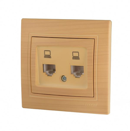Розетка компьютерная 2-м Mira RJ45 ясень  701-4747-141