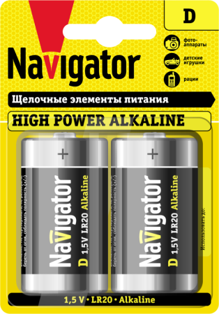 Элемент питания алкалиновый D/LR20 94 755 NBT-NE-LR20-BP2 (блист.2шт)  94755