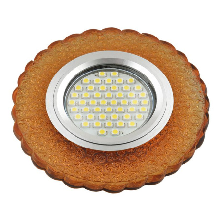Светильник DLS-L140 GU5.3 GLASSY/GOLD GU5.3 встраив. доп. светодиод. подсветка 3Вт без лампы стекло  UL-00003875