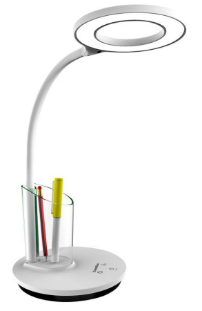 Светильник настольный KD-826 C01 LED 8Вт 230В 480лм сенсор. RGB-подсв. рег. ярк/цветов. темп. пенал бел.  14145