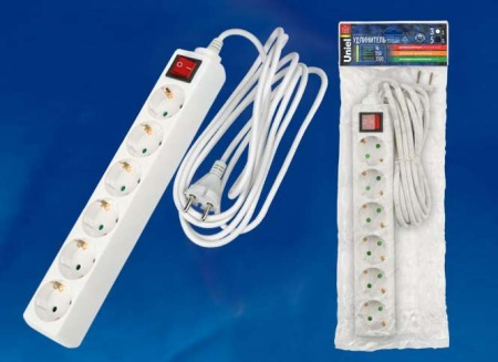 Удлинитель 6х3м с заземл. 16А IP20 S-GCD6-3B с выкл.  02939
