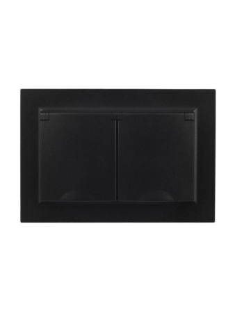 Розетка 2-м СП BRITE РСбш12-3-44-БрЧ 16А в сборе IP44 с крышкой черн.  BR-R26-16-44-K02-F