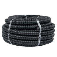 Труба гофрированная ПНД гибкая тяжелая d50мм с протяжкой черн. (уп.20м) PROxima  tpnd-50-t