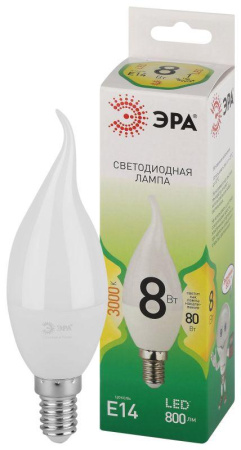 Лампа светодиодная GREEN LINE BXS-8W-830-E14 GL E14 8Вт свеча на ветру свет тепл.  Б0067103