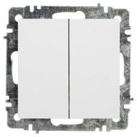 Переключатель  Accent 6-107-01 двойн. 10А-250В IP20 СУ AL/CU бел.  Б0063554