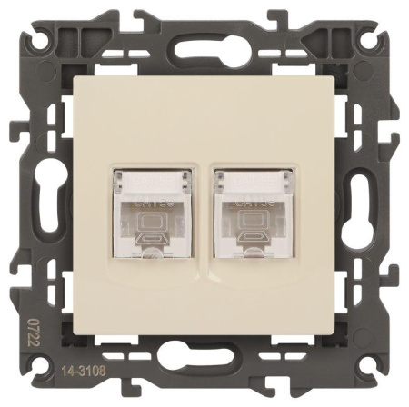 Розетка компьютерная 2-м Elegance 14-3108-02 RJ45 IP20 механизм сл. кость  Б0034309