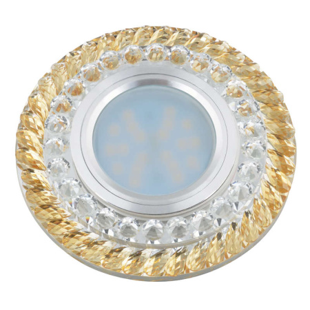 Светильник декоративный Luciole DLS-L132 GU5.3 CHROME/GOLD GU5.3 встраив. доп. светодиод. подсветка 3Вт без лампы основание метал. хром отделка стекло зол.  UL-00002718