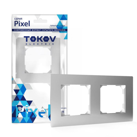 Рамка 2-м Pixel универс. алюм.  TKE-PX-RM2-C03