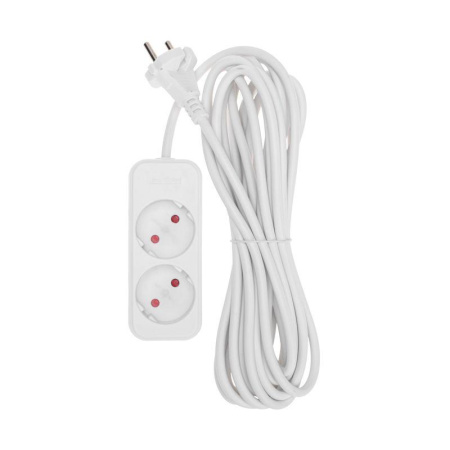 Удлинитель 2х5м без заземл. STANDARD 2х1кв.мм бел.  13-4002
