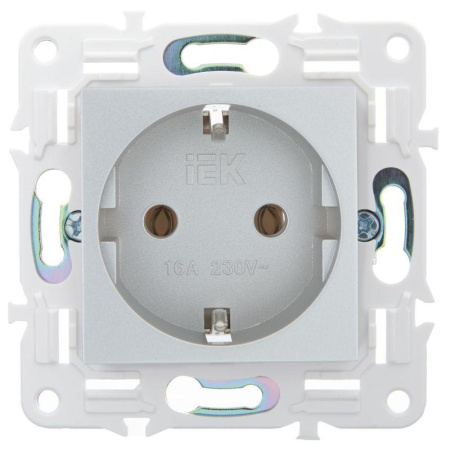 Розетка SKANDY 16А с заземл. без защ. шторок SK-R05S серебр.  SK-R11-16-K23