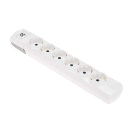 Колодка 6-м с заземл. PREMIUM 2 USB бел.  13-4407