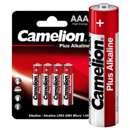 Элемент питания алкалиновый AAA/LR03 1.5В Plus Alkaline LR03-BP4 BL-4 (блист.4шт)  7369
