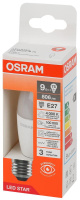 Лампа светодиодная LED Star 9Вт 4000К нейтр. бел. E27 806лм B угол пучка 200град. 170-250В (замена 75Вт) матов. пластик OSRAM 4058075697072