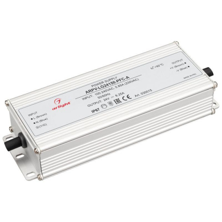 Блок питания ARPV-LG24150-PFC-A 24В 6.25А 150Вт IP67 метал. 5 лет  030015