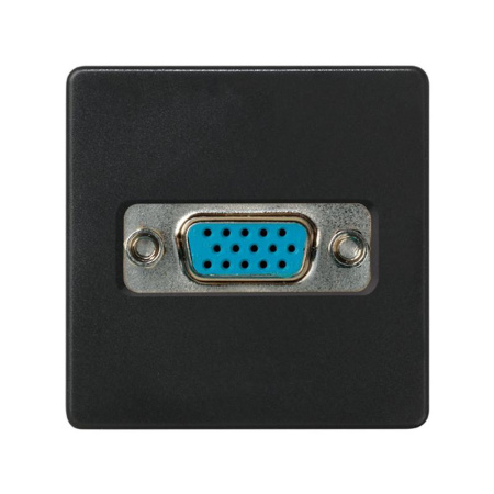 Розетка VGA СП  27 IP20 винты широкий модуль механизм графит  2700091-038