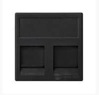 Адаптер на 2 RJ45 коннектора защ. шторки графит  Connect KB76-14