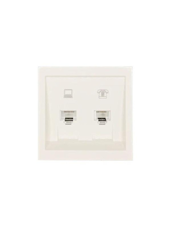 Розетка компьютер+телефон СП ZIMA IP20 слон. кость  704-9088-143