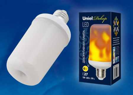 Лампа светодиодная LED-L60-6W-FLAME-E27-FR PLD01WH 6Вт матовая E27 декоративная (упак. картон)  UL-00003360