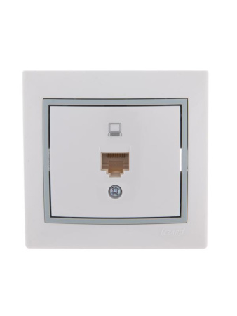 Розетка компьютерная 1-м СП Mira RJ45 бел./сер.  701-0215-139