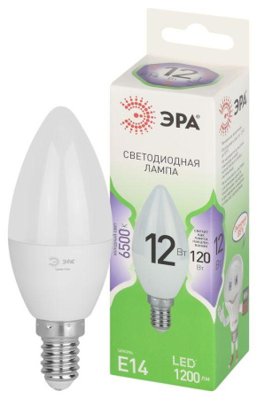 Лампа светодиодная GREEN LINE B35-12W-865-E14 GL E14 12Вт свеча свет холод.  Б0067092