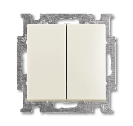 Выключатель 2-кл. 1п СП Basic 55 10А IP20 с клавишей механизм chalet-white  2CKA001012A2187
