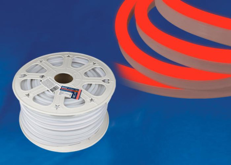 Лента светодиодная ULS-N21-2835-120LED/m-8mm-IP67-220V-8W/m-50M-RED NEON 120LED/м красн.8Вт/м IP67 220 8мм гибкая герметичная (уп.50м)  UL-00003770