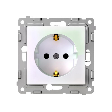 Розетка 1-м СП Pixel 16А IP20 с заземл. механизм перламутр.  TKE-PX-R1Z-C04