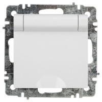 Розетка  Accent 6-203-01 2P+E Schuko с крышкой 16А-250В IP20 СУ AL/CU бел.  Б0063709