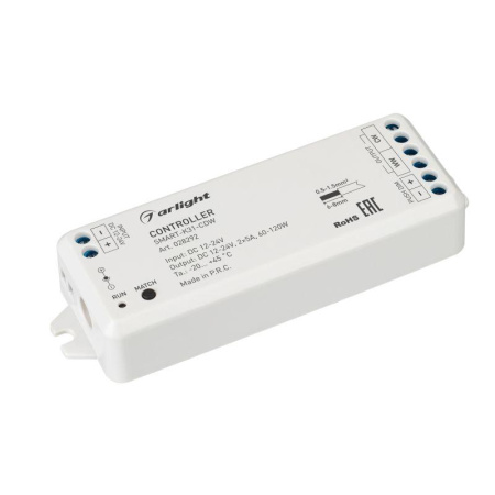 Контроллер SMART-K31-CDW (12-24В 2х5А 2.4G) (IP20 пластик)  028292