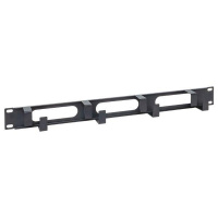 Органайзер кабельный TERACOM 1U 4 кольца с окнами метал. черн.  TRC-1CO-4R-M-BK