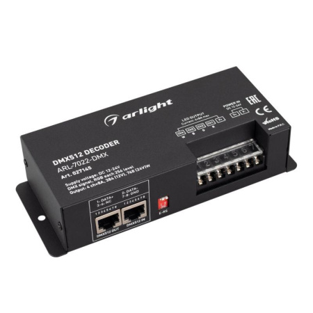 Декодер ARL-7022-DMX (12-24В 4х8А DMX512 XLR3) (IP20 металл)  027145