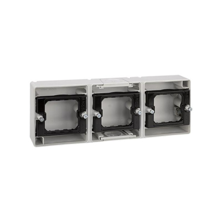 Коробка установочная 3-м горизонт. 44 Aqua сер. 4400765-035