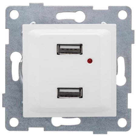 Розетка USB 2-м СП Ugra механизм бел.  С11USB2-001