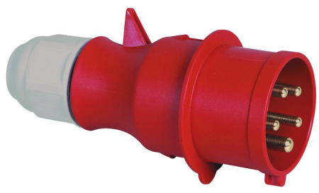Вилка кабельная 16А 5п 3P+N+E 6ч 400В IP44  203-TLS